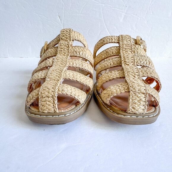 Dolce Vita Falcun Raffia Buckle Sandals Natural 8.5 - Picture 2 of 10
